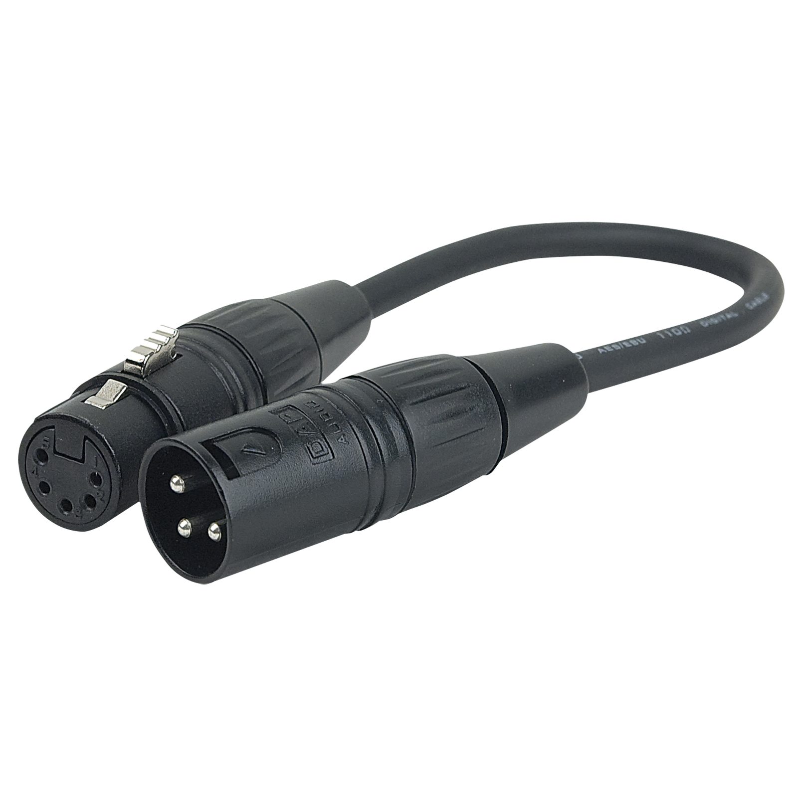 Cavo XLR 3P maschio - XLR 5P femmina 0,25 m nero - DAP FLA37