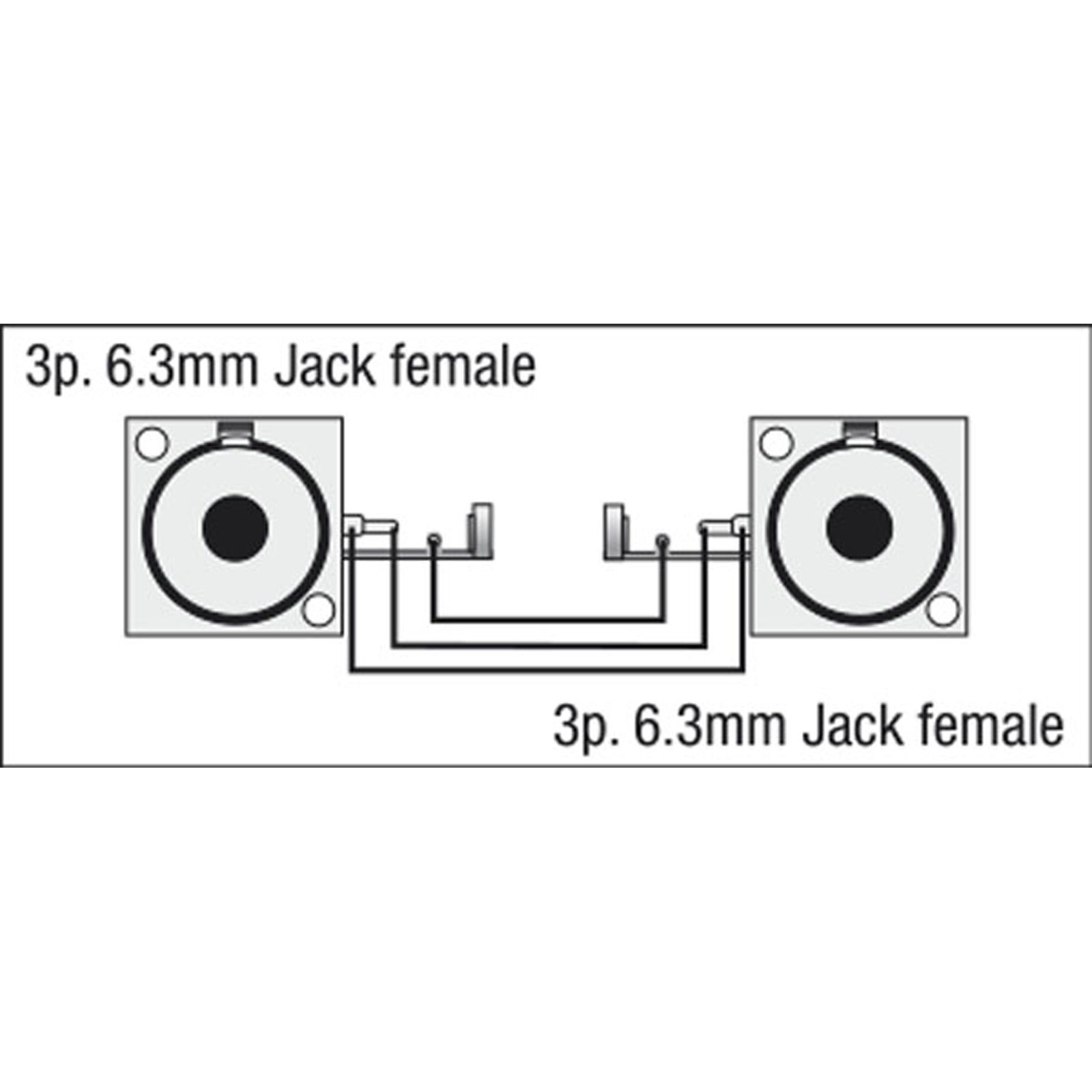 Adattatore Jack Chassis TRS 6.3mm femmina a femmina 85mm - DAP FLA52