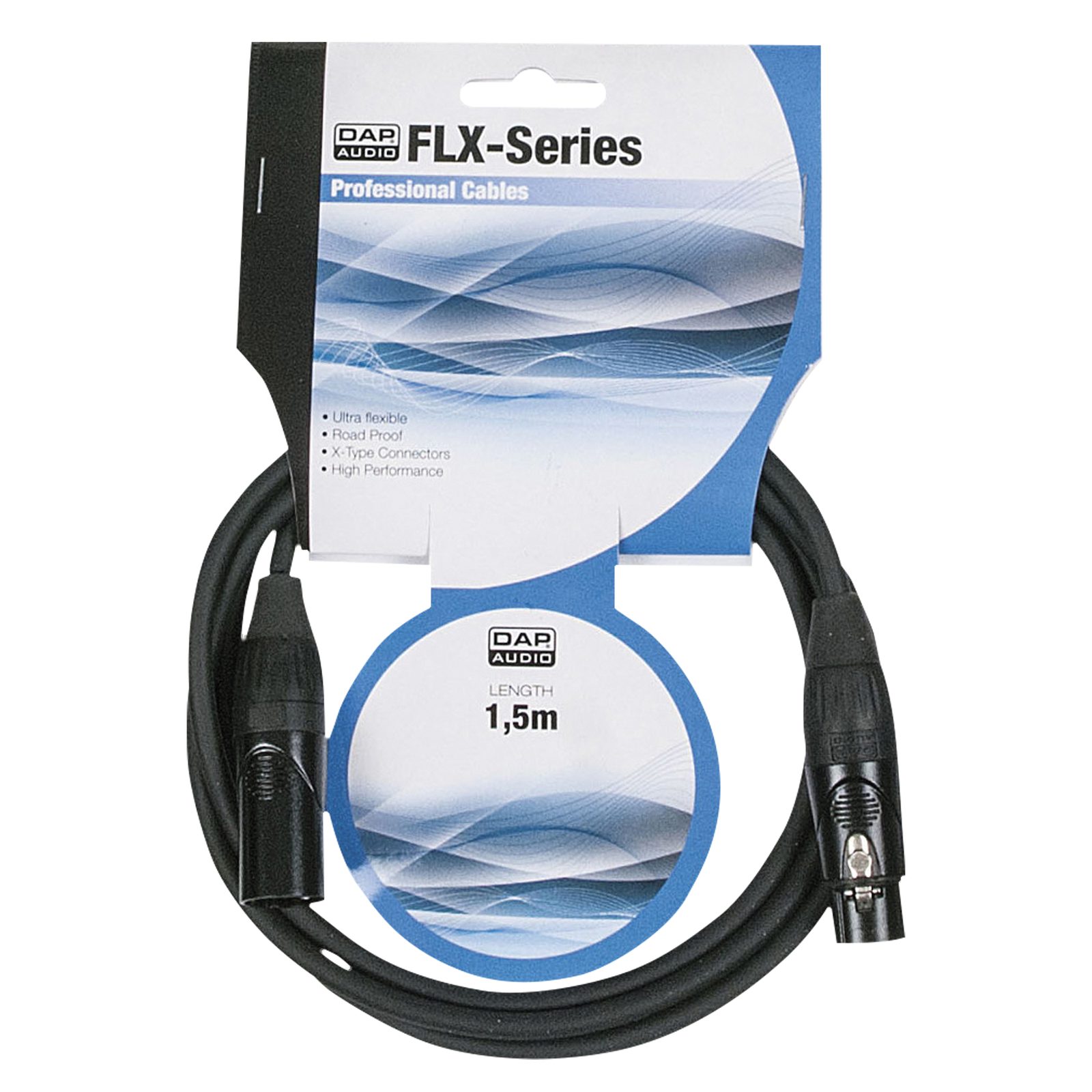 Cavo microfono bilanciato XLR 3P M/F 1.5m X-type - DAP FLX01150
