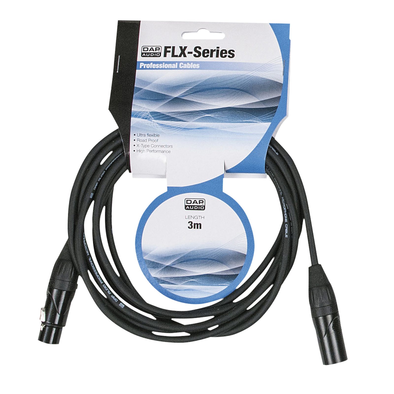 Cavo microfono bilanciato XLR 3P M/F 3m X-type - DAP FLX013