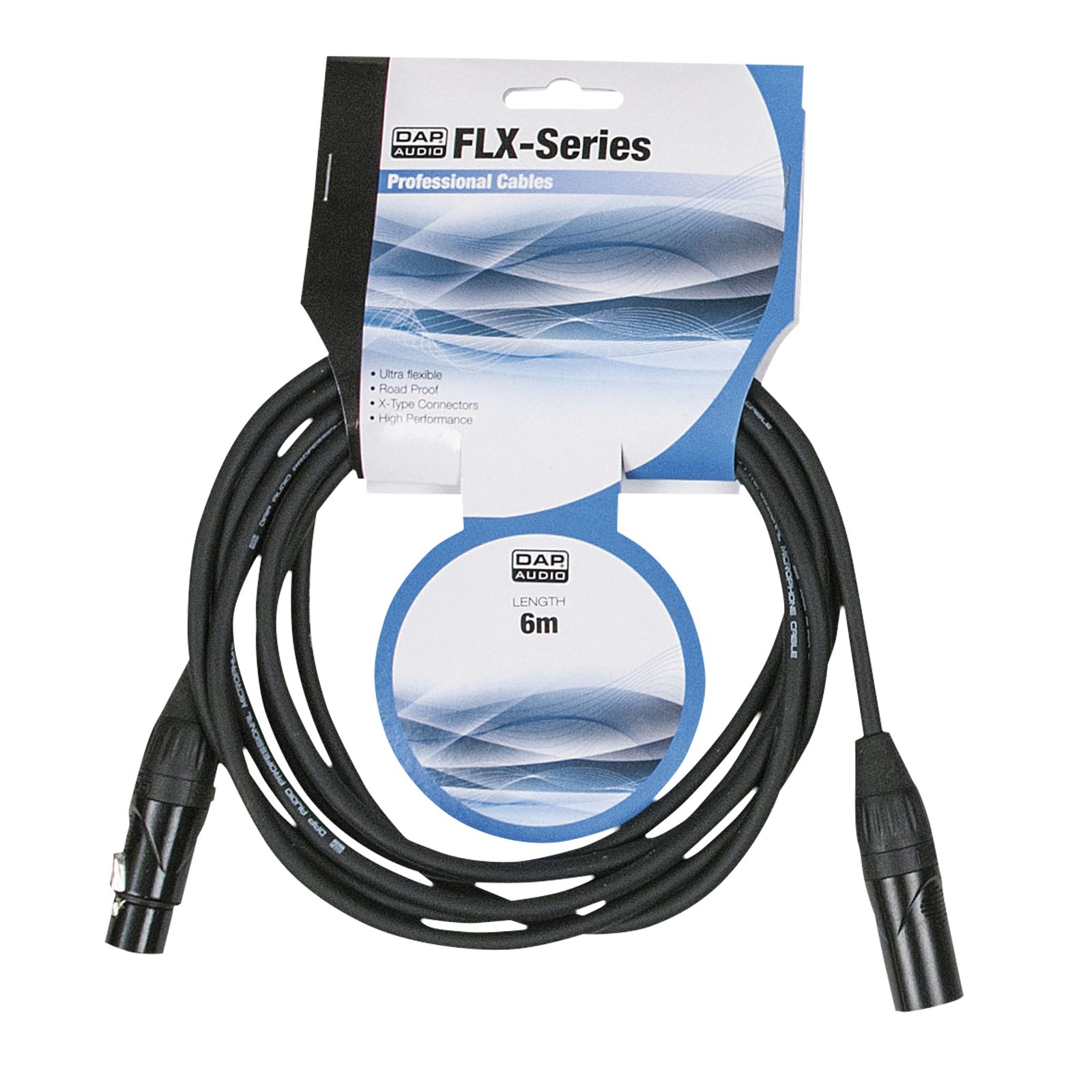 Cavo microfono bilanciato XLR 3P M/F 6m X-type - DAP FLX016