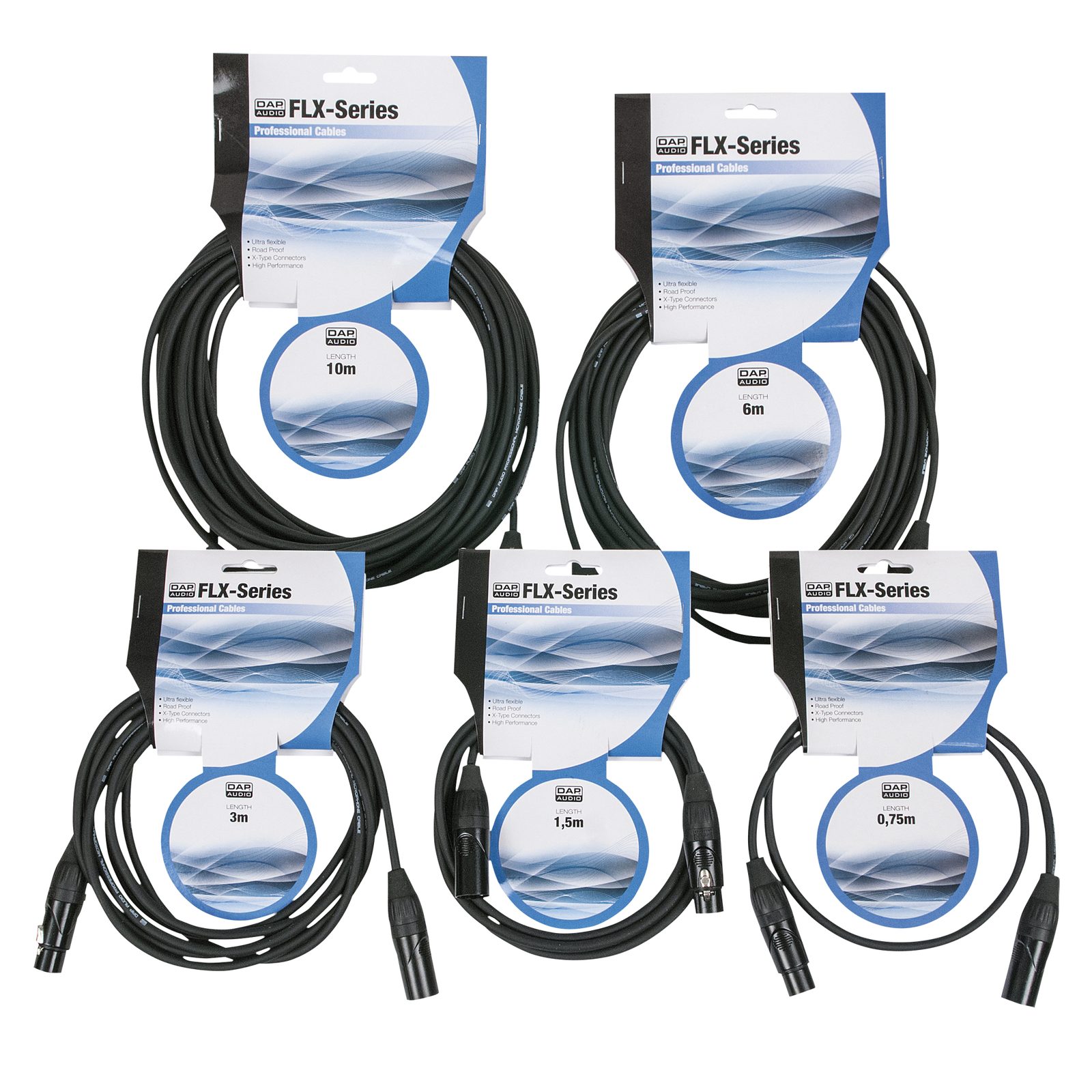 Cavo microfono bilanciato XLR 3P M/F 6m X-type - DAP FLX016