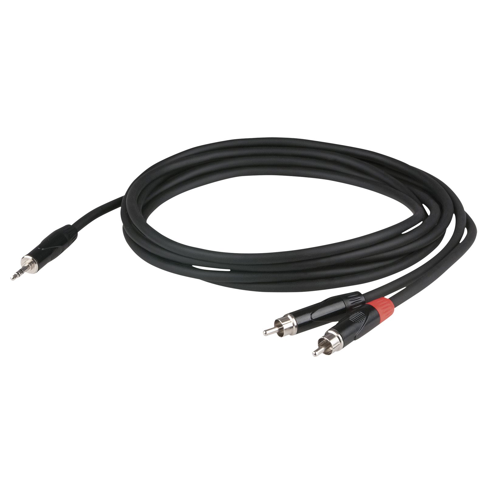 Cavo stereo mini-jack TRS 3.5mm to 2 RCA male 1.5m, recessed jack body - DAP FLX30150