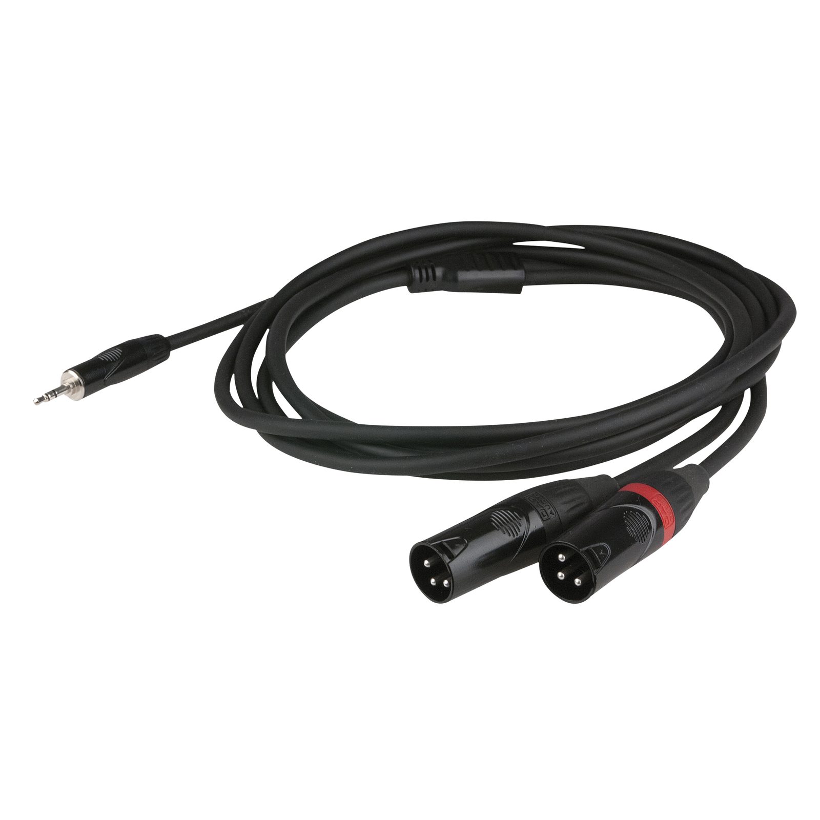 Cavo stereo mini-jack TRS 3.5mm to 2 XLR maschio 3 pin 3m, recessed jack body - DAP FLX463