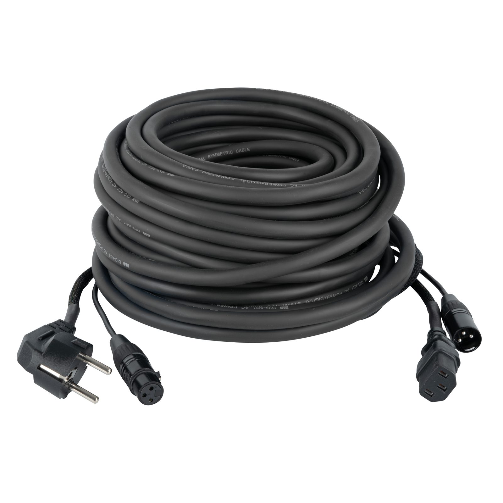 Cavo audio/power Schuko/XLR F - IEC/XLR M 20m Nero - DAP FP0820B