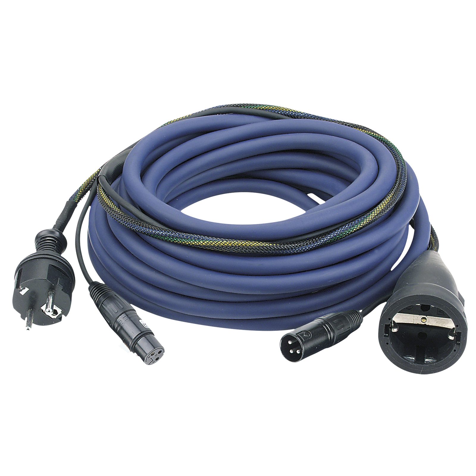 Cavo audio/power Schuko/XLR F - Schuko/XLR M 10m Blu - DAP FP0910