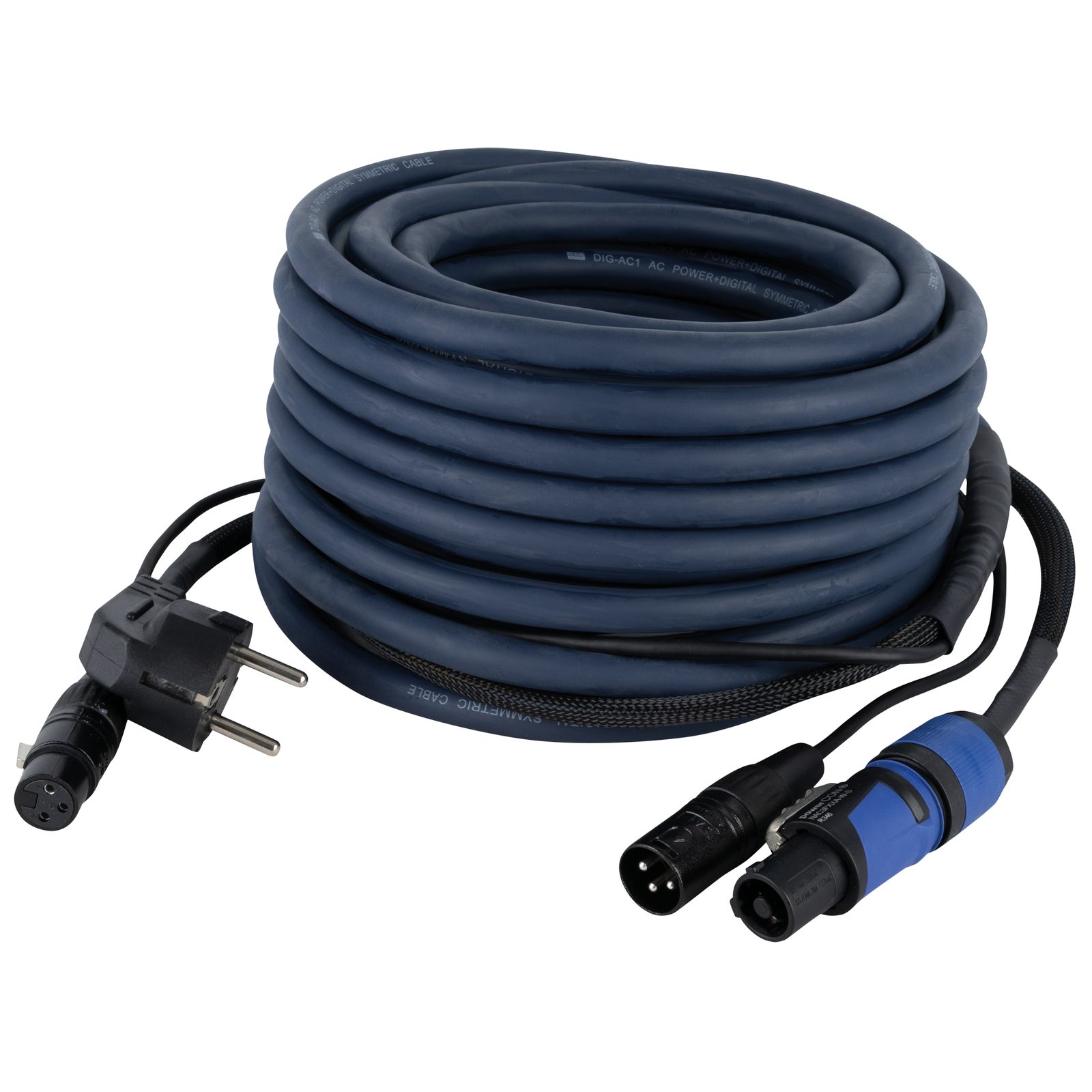 Cavo audio e alimentazione Schuko/XLR 3P powerCON 15m Blu - DAP FP1015