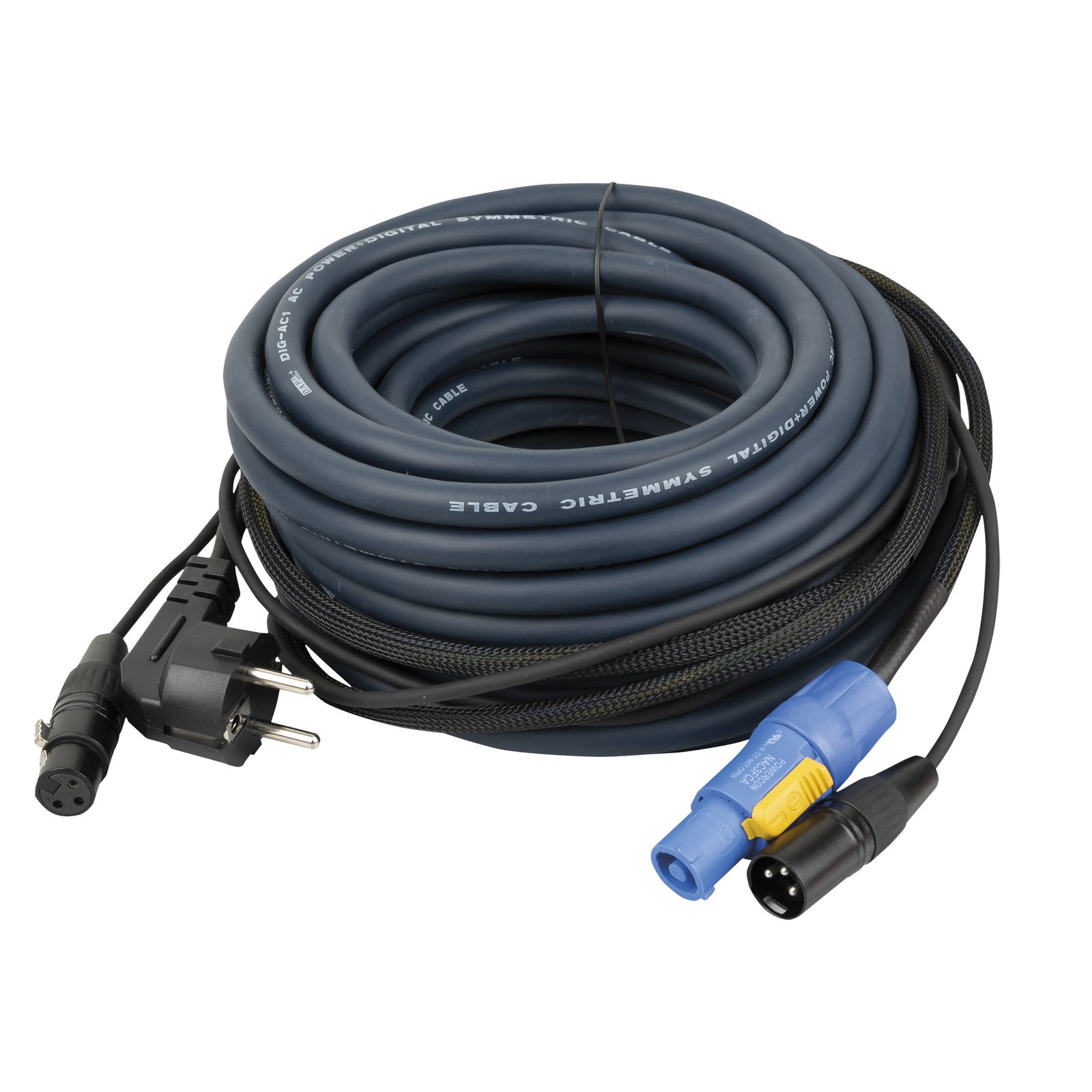 Cavo audio e alimentazione Schuko/XLR 3P powerCON 20m Blu - DAP FP1020