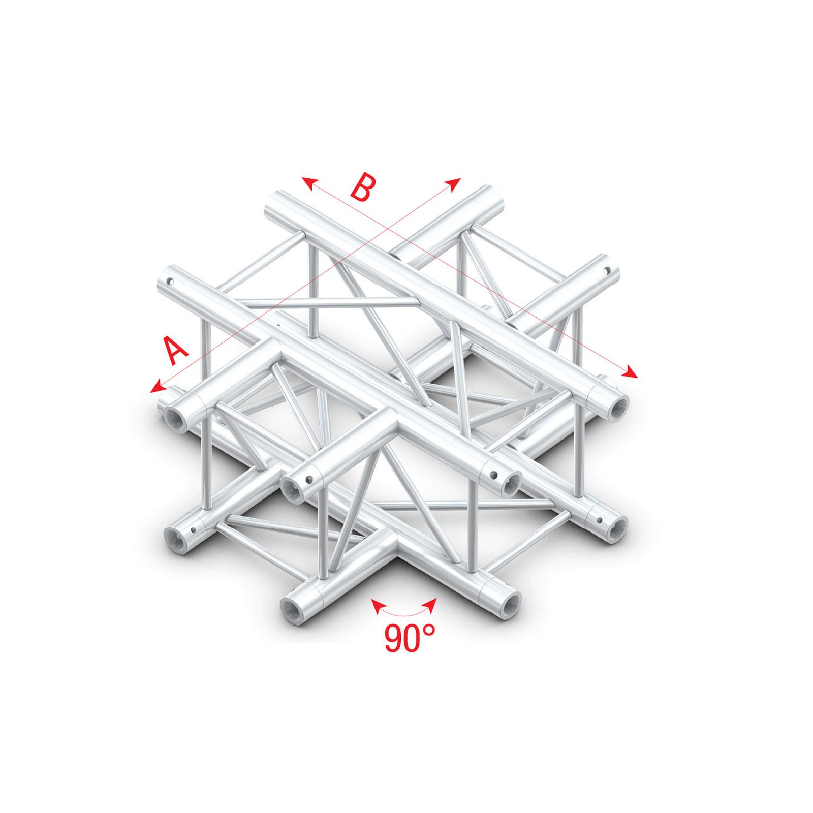 Pro-30 Square F Truss - 4-way F Silver - Milos FQ30016
