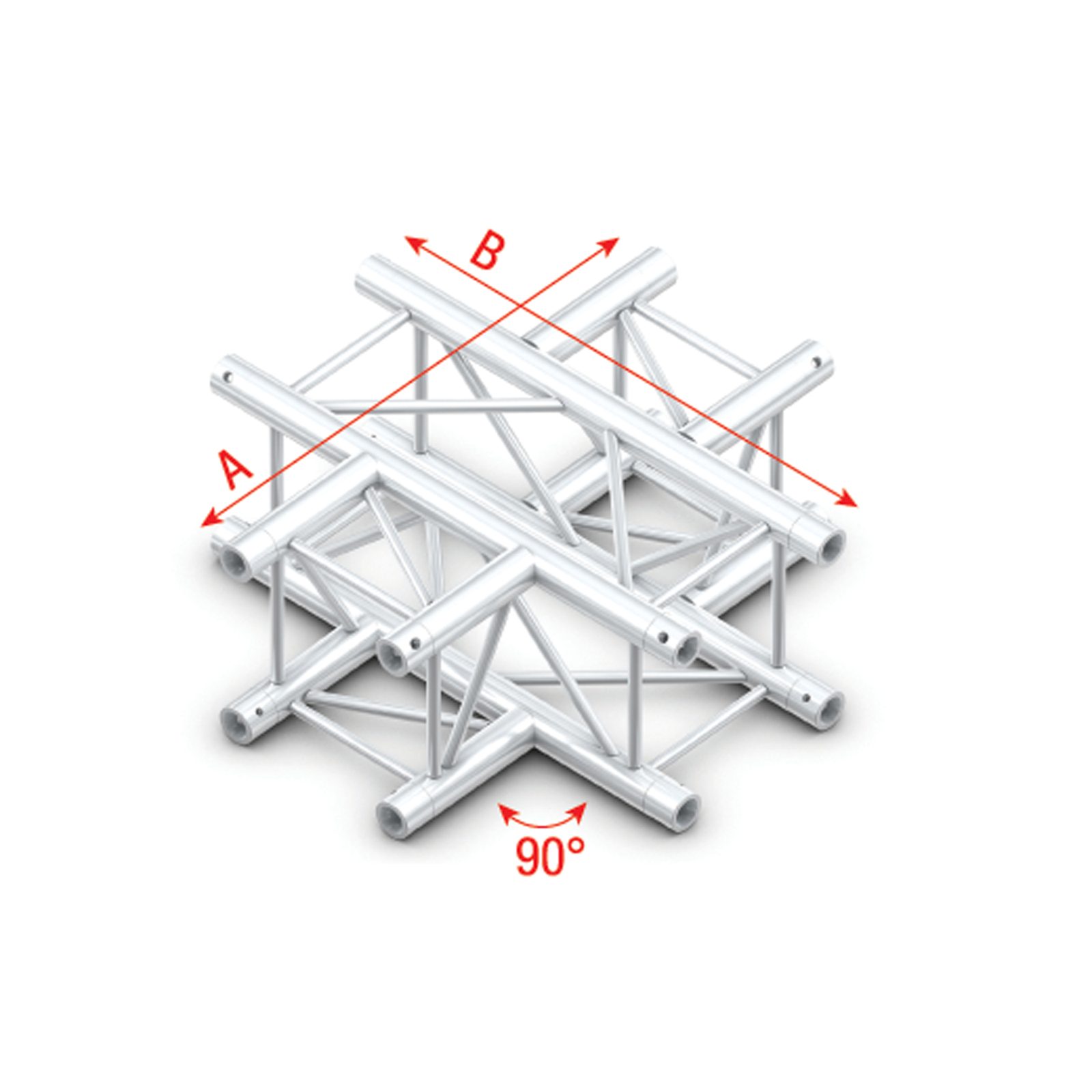 Pro-30 Square F Truss - Cross 4-way F Heavy Duty Silver - Milos FQ30016HD