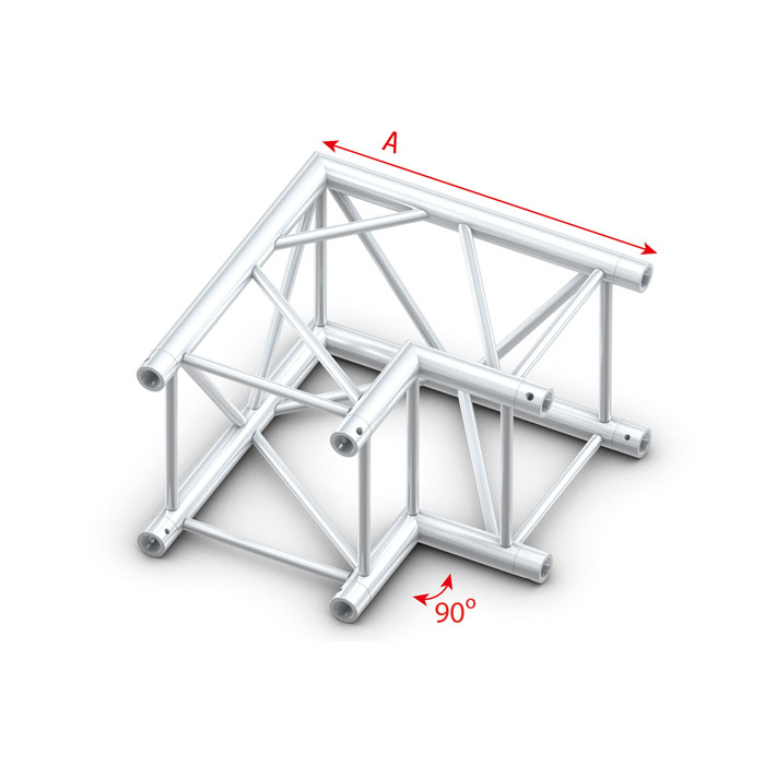 Traliccio angolo 90° Heavy Duty Pro-40 Square F 0.6m alluminio - Milos FQ40003HD