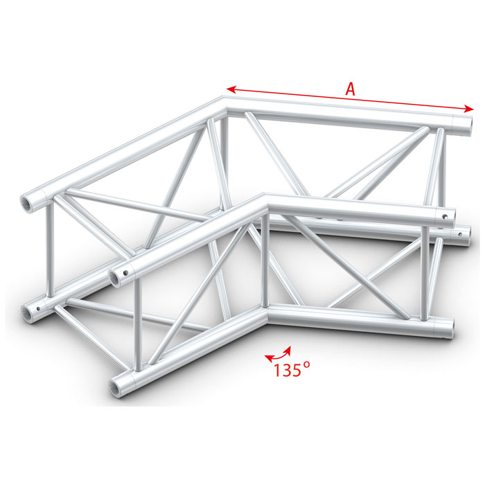 Traliccio angolo 135° Heavy Duty Pro-40 Square F 0.6m Silver - Milos FQ40005HD