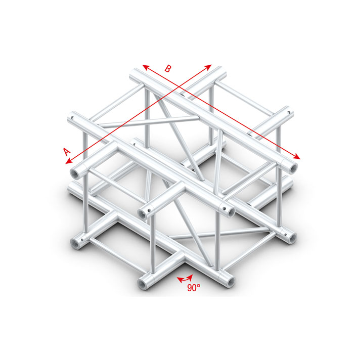 Traliccio croce 4 vie Heavy Duty Pro-40 Square F 0.81m Silver - Milos FQ40016HD