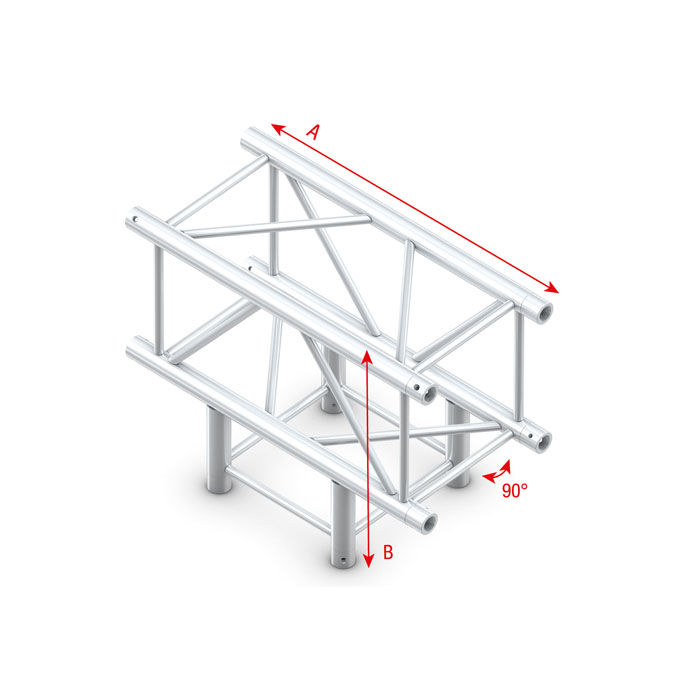 Traliccio T-Cross 3 vie Heavy Duty Pro-40 Square F 0.81m Silver - Milos FQ40017HD