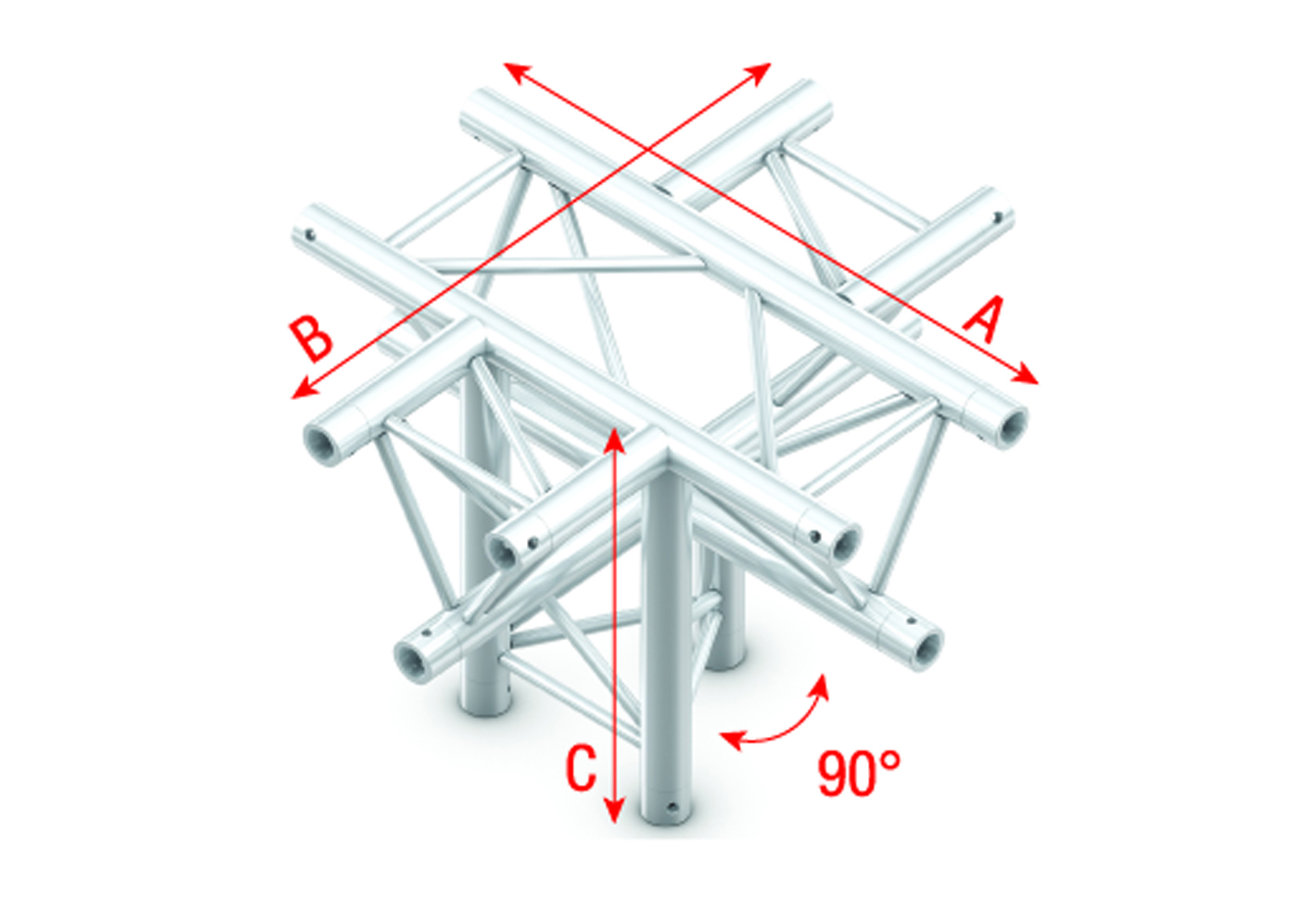 Traliccio quadro Pro-30 F Cross+Down 5-way 50 cm - Milos FT30053