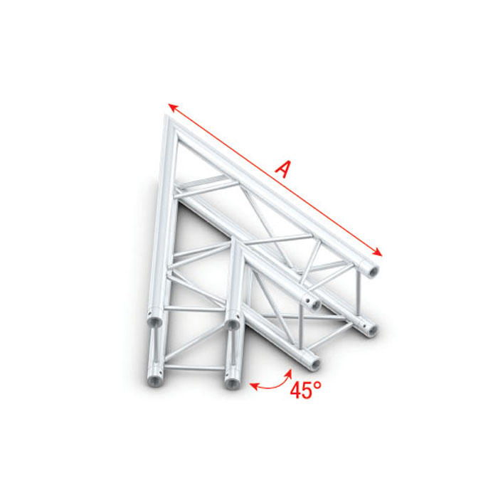 Pro-30 Square G Truss - Angolo 45° Heavy Duty, Silver, A=1000mm - Milos GQ30001HD