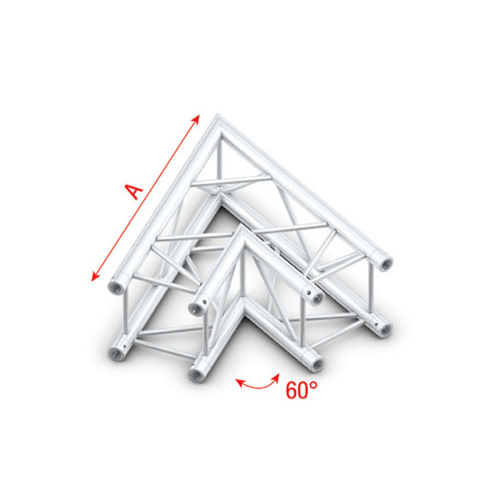 Pro-30 Square G Truss - Angolo 60° Heavy Duty Silver 800mm - Milos GQ30002HD