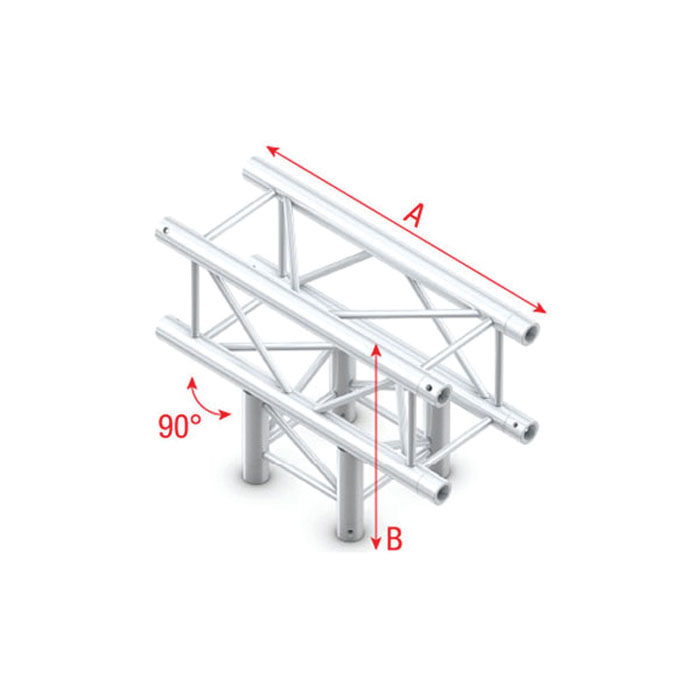 T-Cross 3-way Pro-30 Square G Truss Heavy Duty, Silver - Milos GQ30017HD