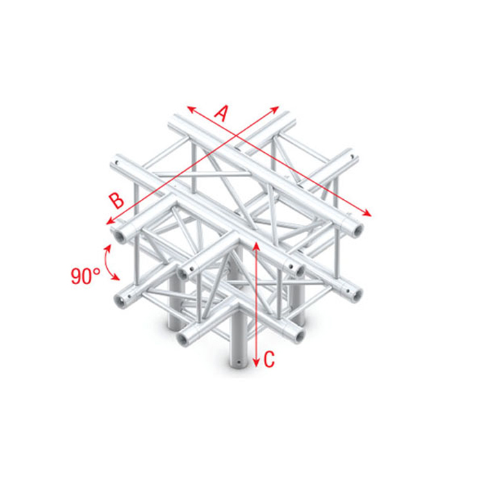 Cross + Down 5-way Pro-30 Square G Truss 71cm Silver - Milos GQ30024