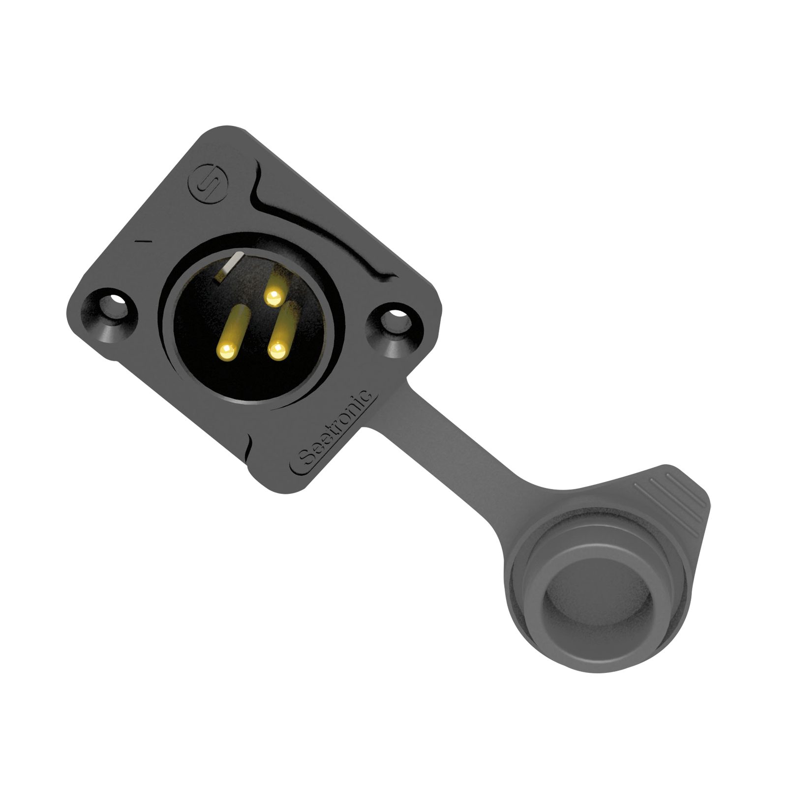 Connettore XLR 3P chassis maschio IP65 per foro misura D - Seetronic J3F2CWB