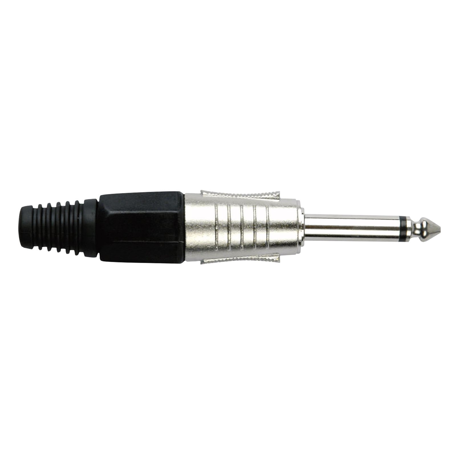 Jack plug mono 6.3 mm, custodia argento, cappuccio nero - DAP JMK102NB