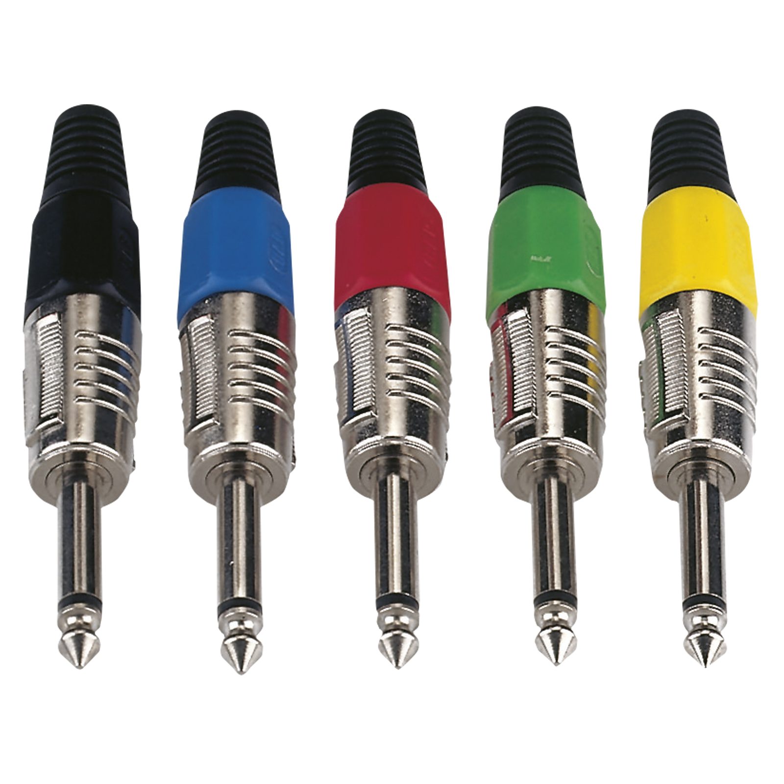 Jack plug mono 6.3 mm, custodia argento, cappuccio nero - DAP JMK102NB