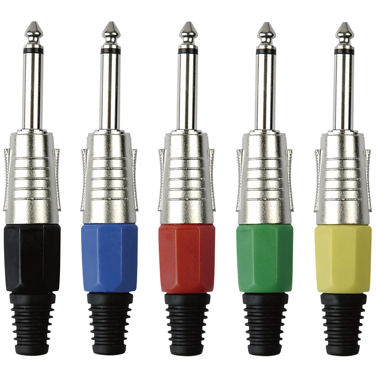 Jack plug mono 6.3 mm, custodia argento, cappuccio nero - DAP JMK102NB