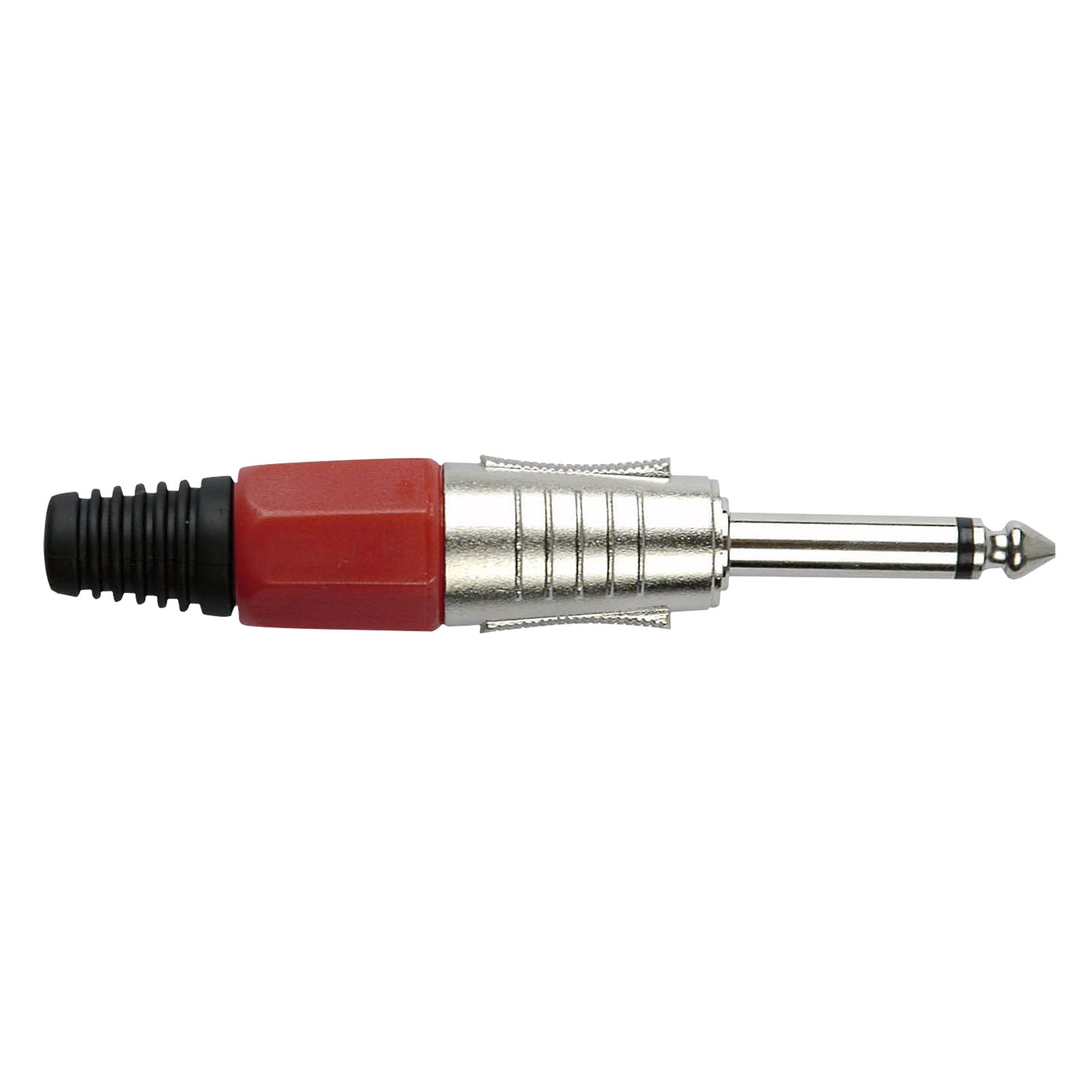 Jack plug mono 6.3 mm, custodia argento, cappuccio rosso - DAP JMK102NR