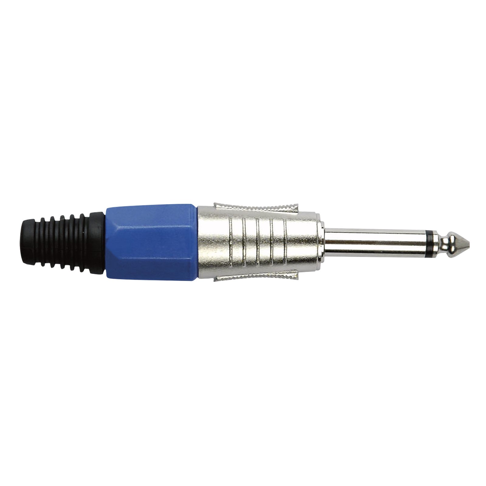 Jack plug mono 6.3 mm, custodia argento, cappuccio blu - DAP JMK102NU