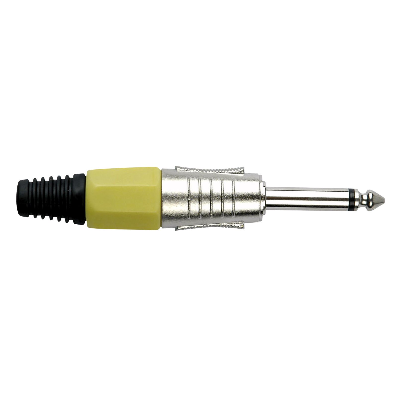 Jack plug mono 6.3 mm, custodia argento, cappuccio giallo - DAP JMK102NY