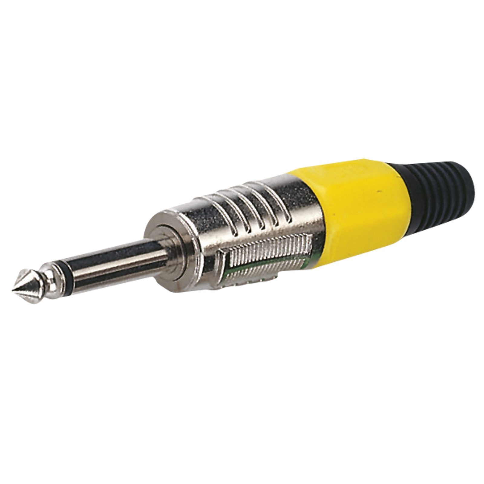 Jack plug mono 6.3 mm, custodia argento, cappuccio giallo - DAP JMK102NY