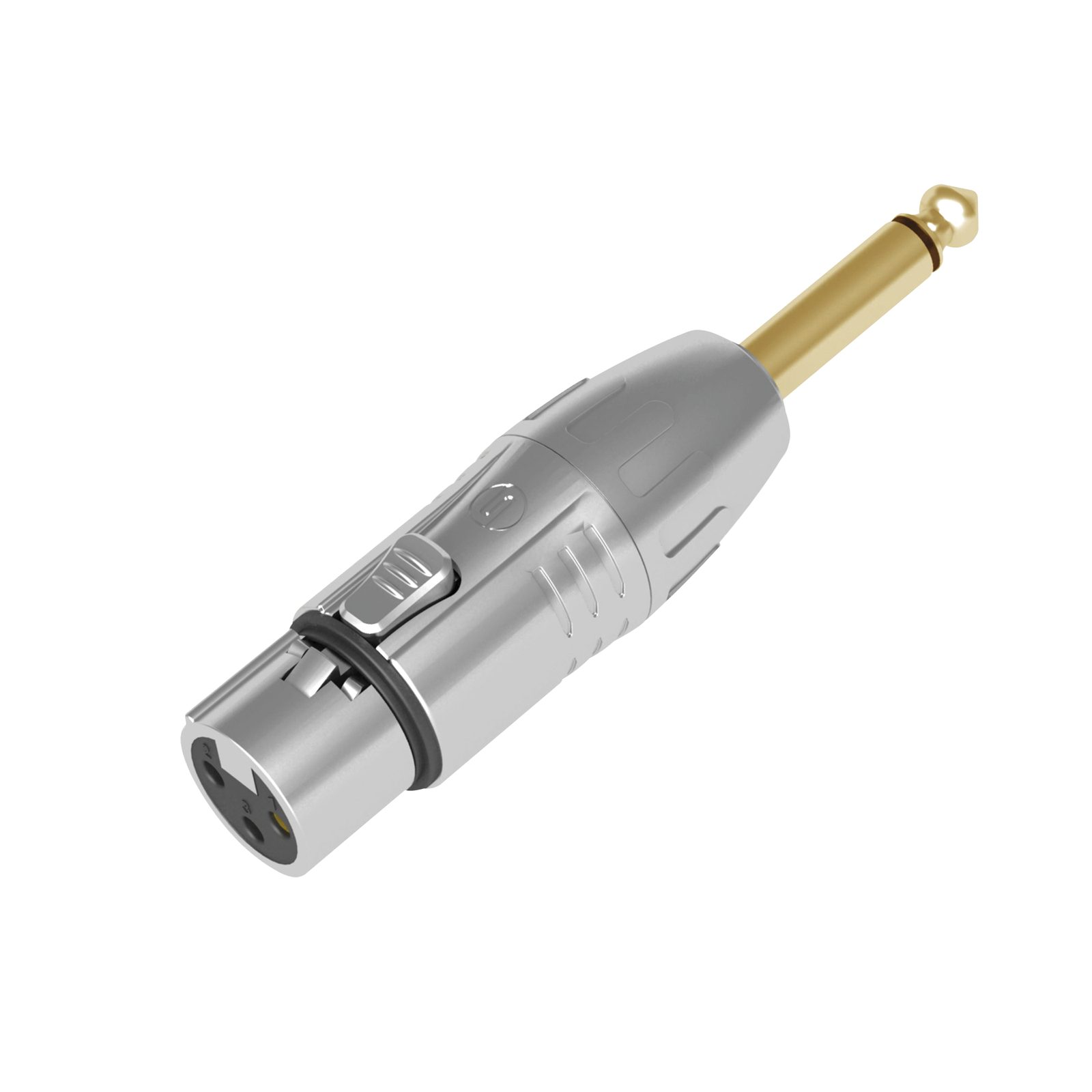 XLR 3P Female to Jack Mono Male 6.3mm Gold Contacts Silver Housing - SEETRONIC MA3FP2