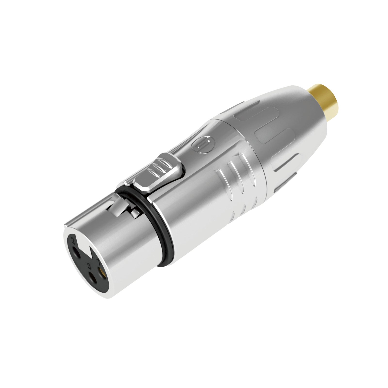 XLR 3P Female to RCA Female Gold Contacts Silver Housing - SEETRONIC MA3FRF