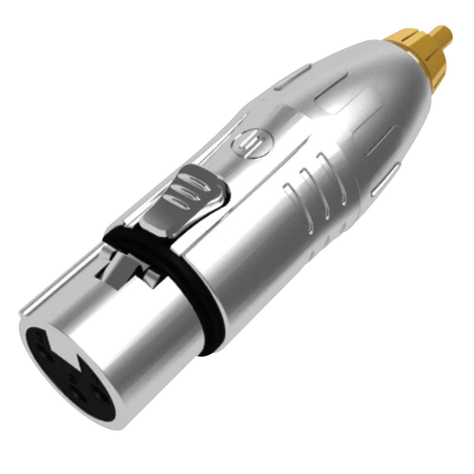 XLR 3P Female to RCA Male Gold Contacts Silver Housing - SEETRONIC MA3FRM