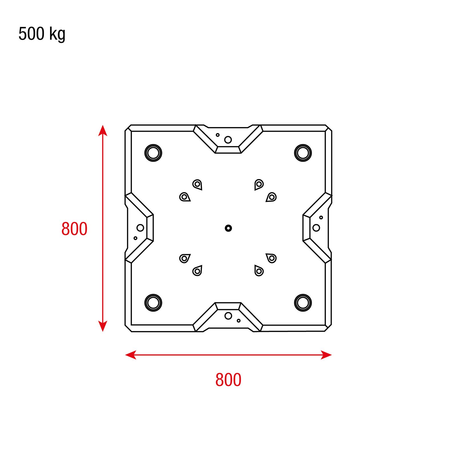 Base ballast in cemento 800x800x400 mm grigio - MILOS MCBB