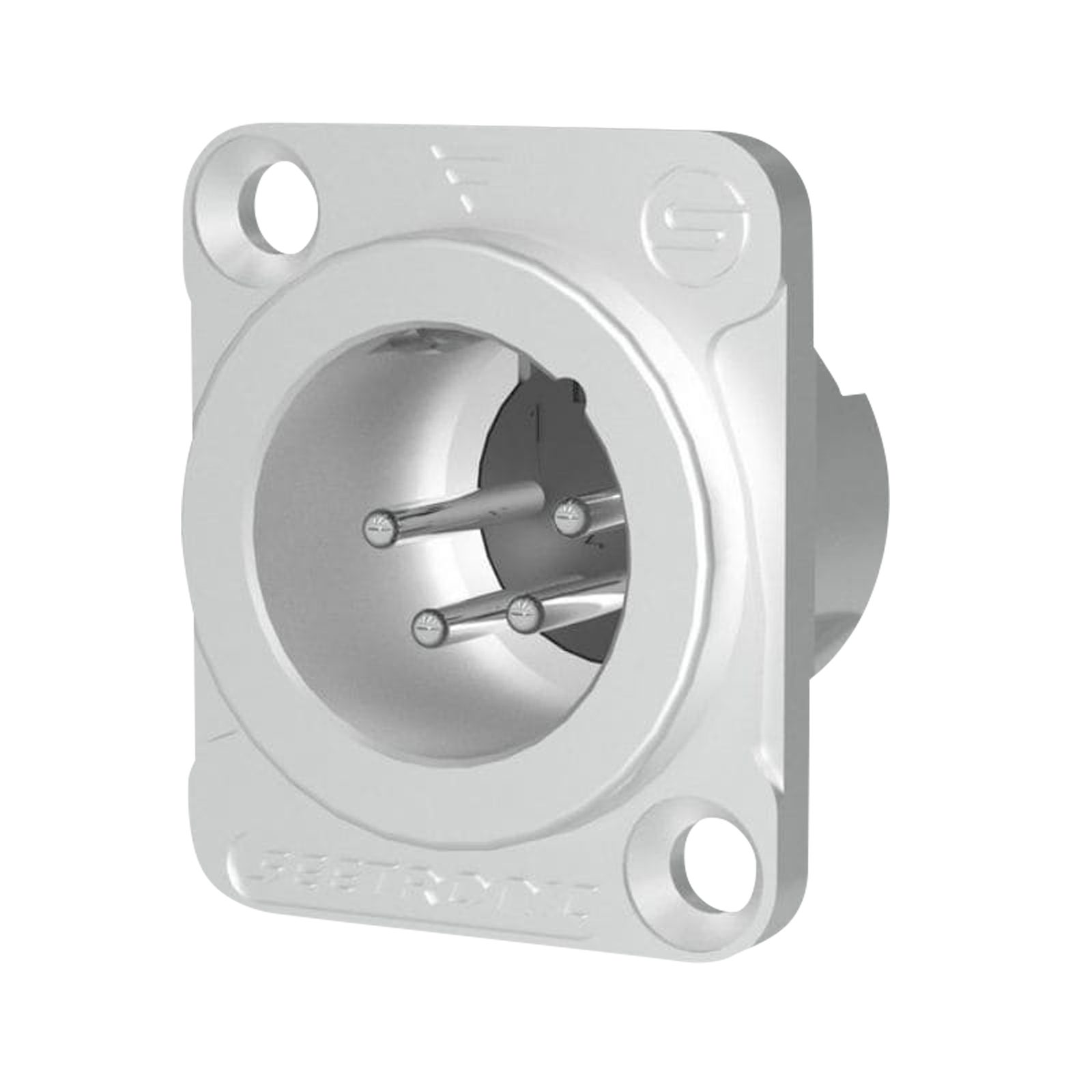 Connettore XLR 4P chassis maschio, contatti argento, alloggiamento argento - Seetronic MJ4F2C