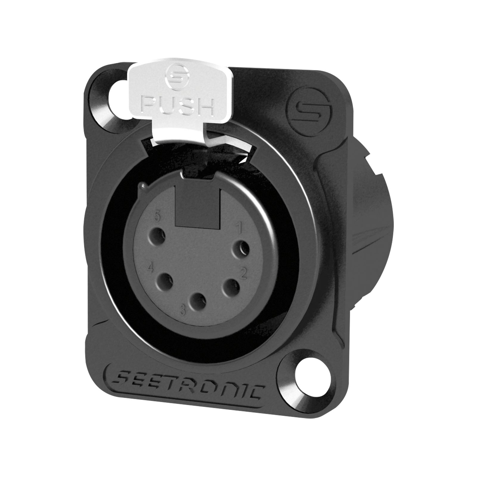 Connettore XLR 5P chassis femmina con apertura a scatto - SEETRONIC MK5F2CB
