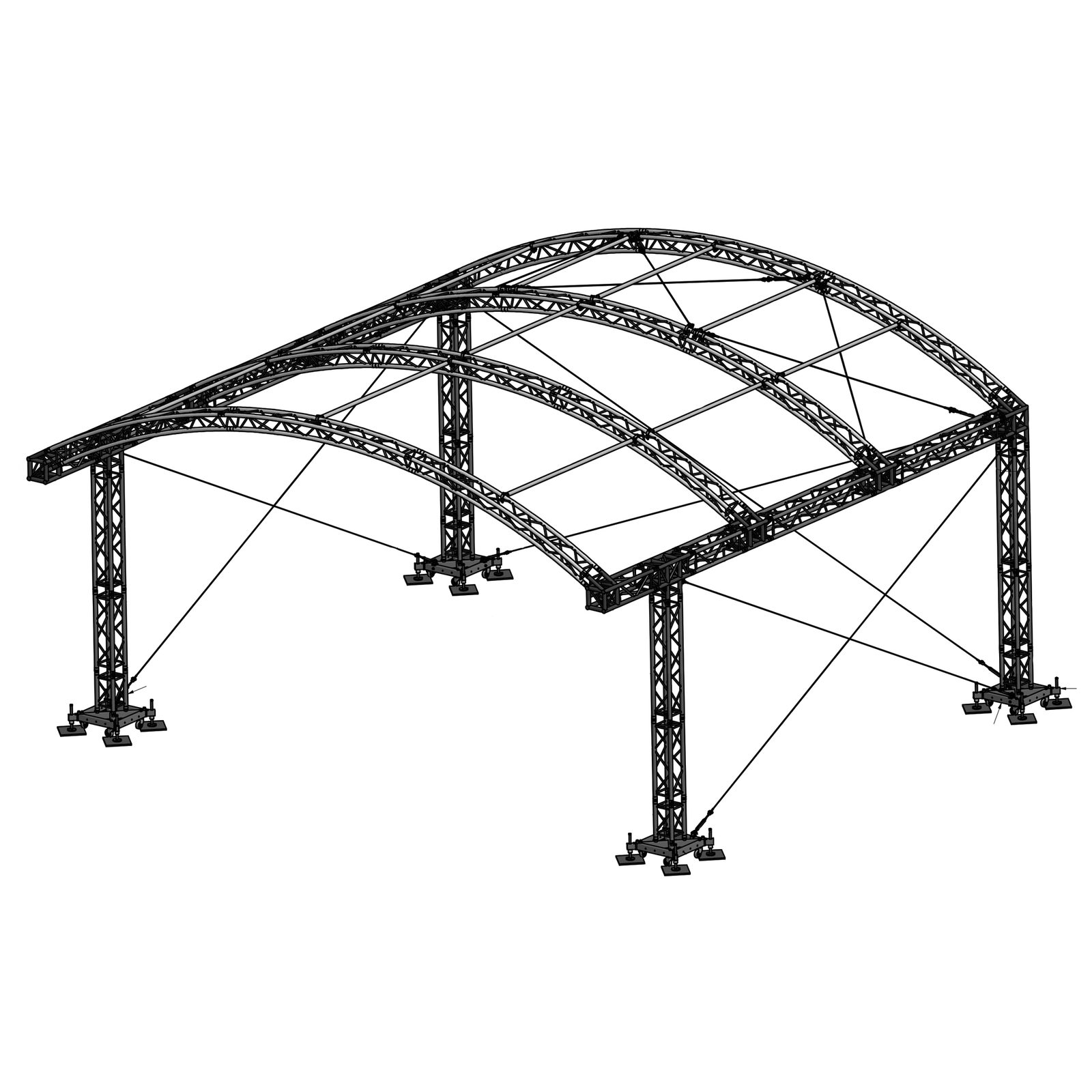Sistema tetto ad arco MR1 con tessuto 8x6m - Milos MR186