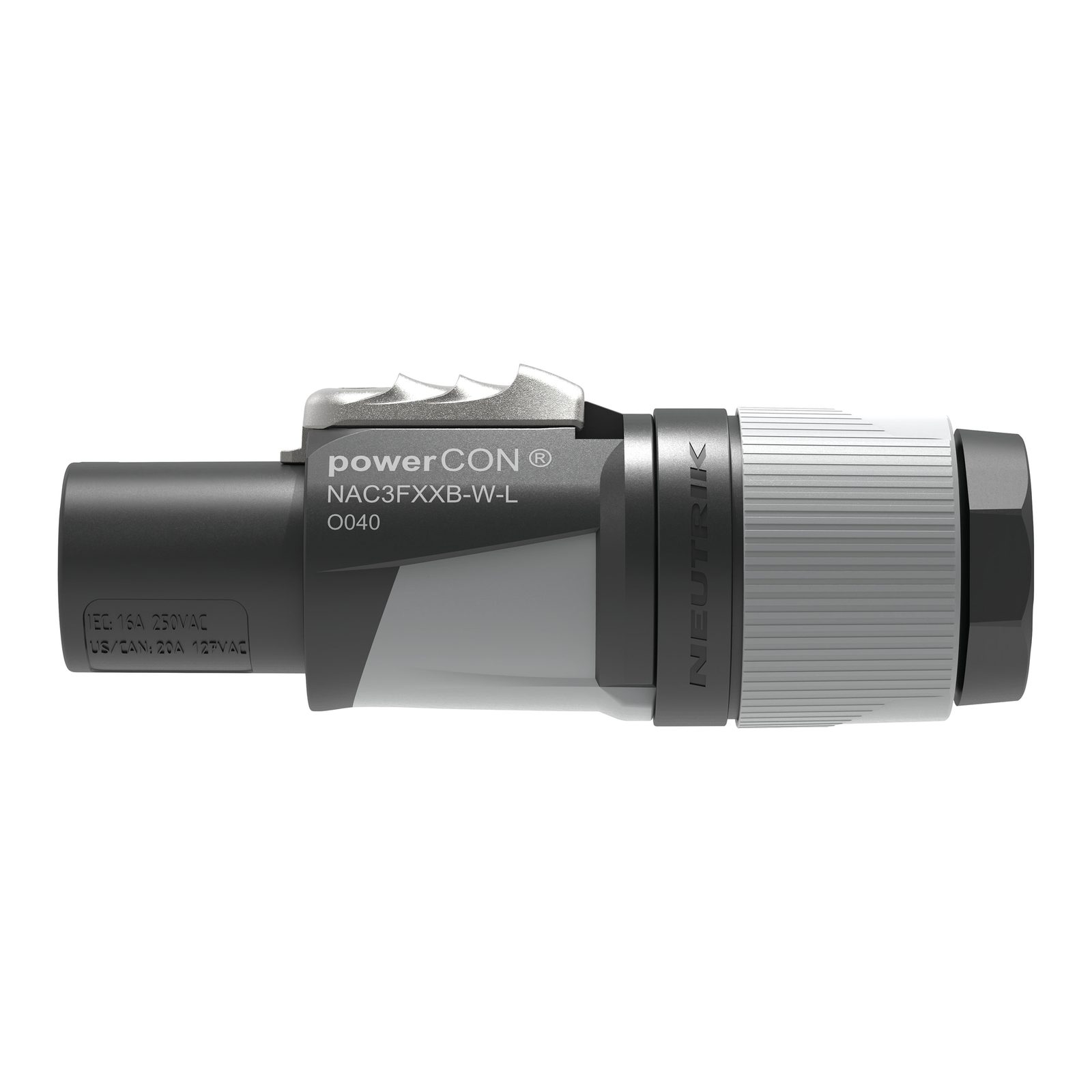 Connettore powerCON Femmina L per Uscite Nero/Bianco - Neutrik NAC3FXXBWL