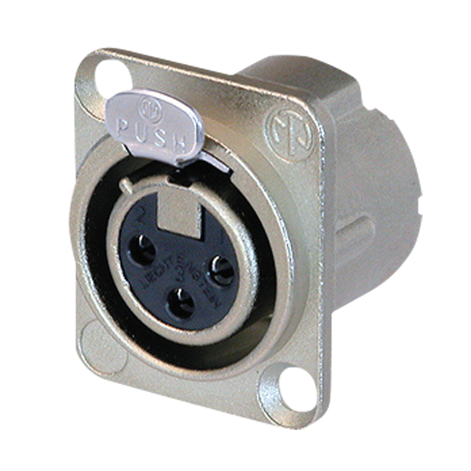Presa XLR femmina 3 pin chassis, argentata - Neutrik NC3FDLX