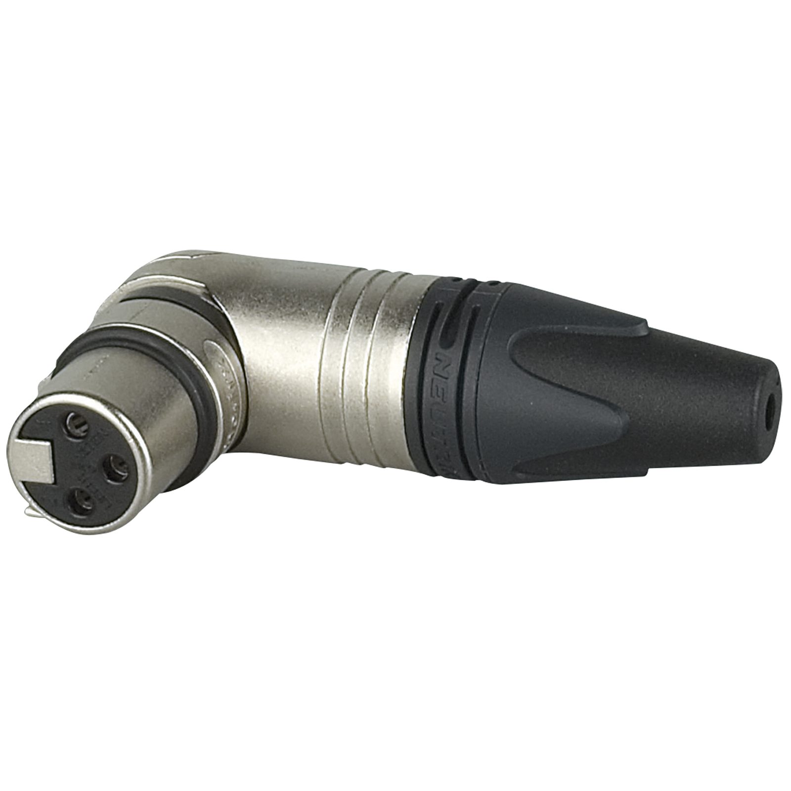 Connettore XLR femmina 3 pin 90° per cavo, argento - Neutrik NC3FRX
