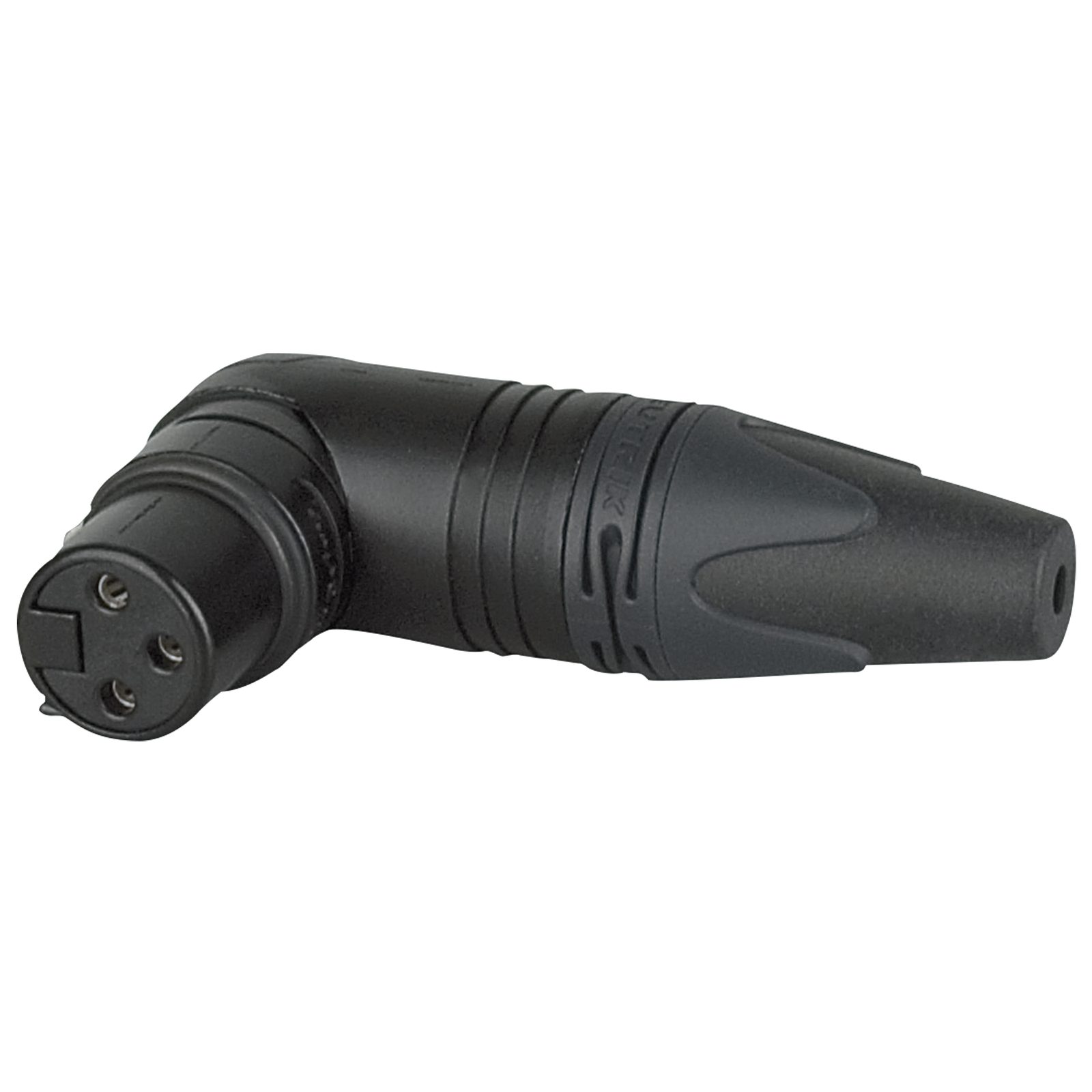 Connettore XLR femmina 3 pin 90° per cavo, nero - Neutrik NC3FRXBAG