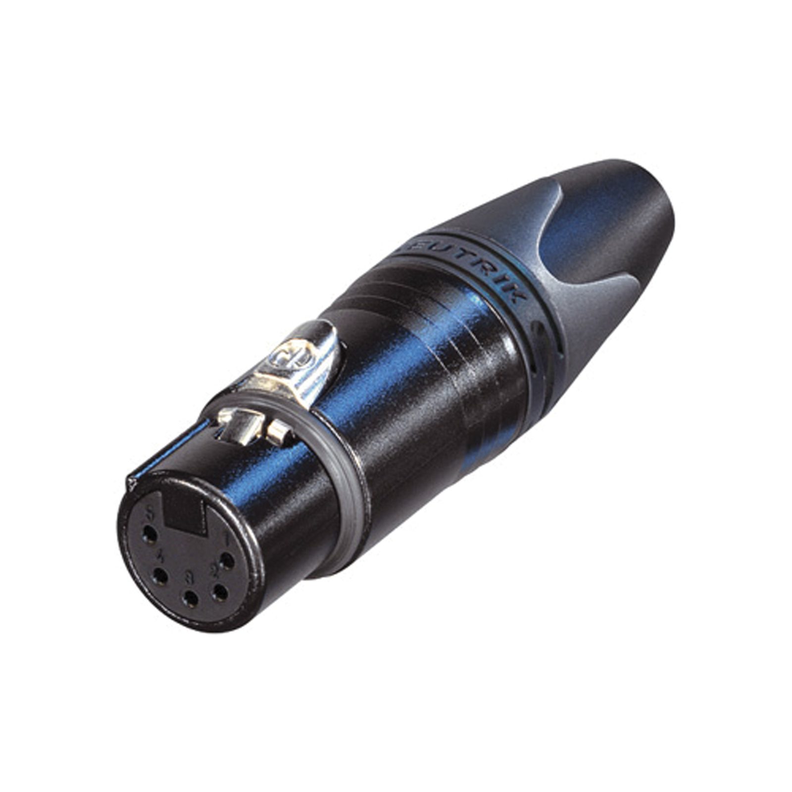 Connettore XLR 5 poli femmina, alloggiamento metallo nero - Neutrik NC5FXXB