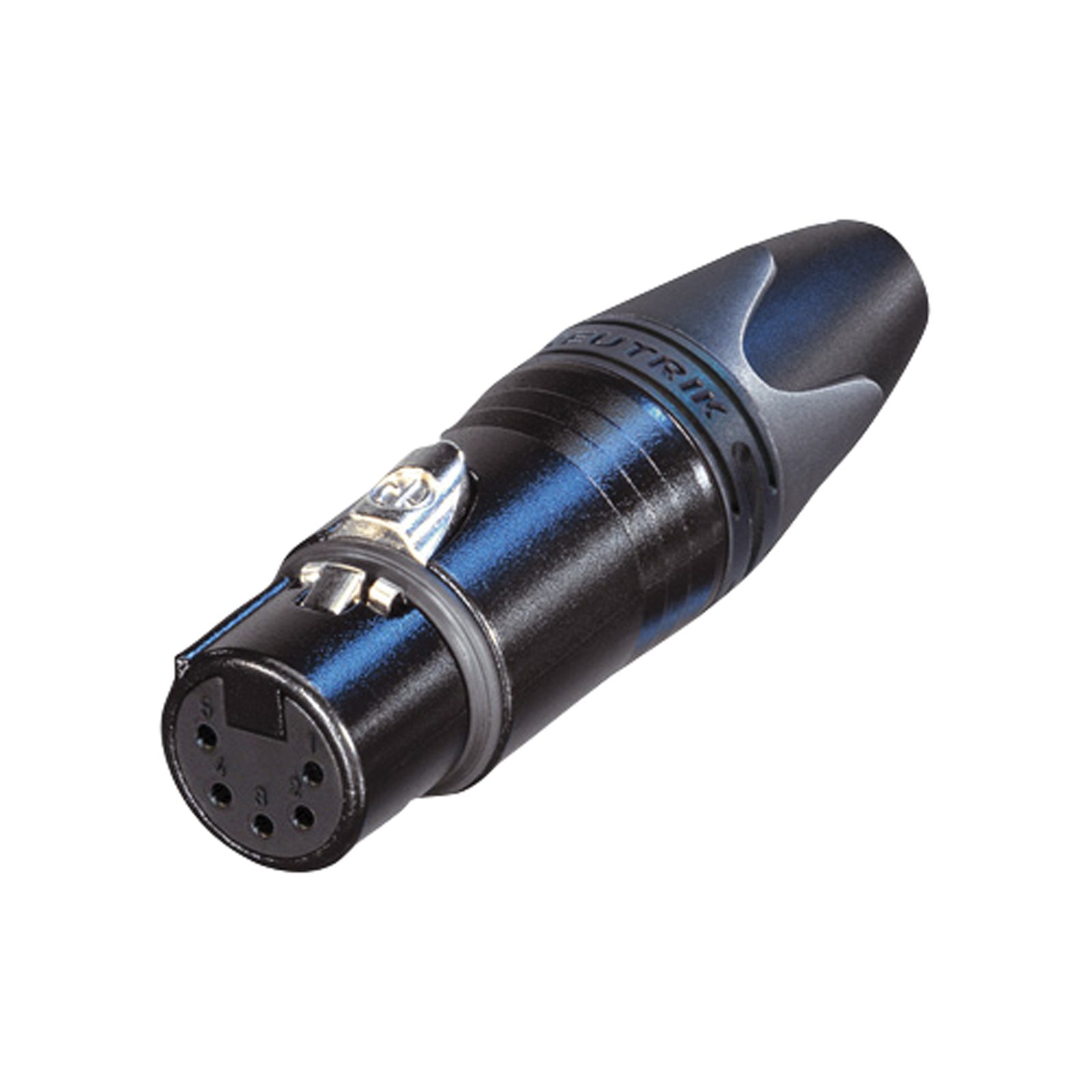 Connettore XLR 5 poli femmina, alloggiamento metallo nero - Neutrik NC5FXXBAG
