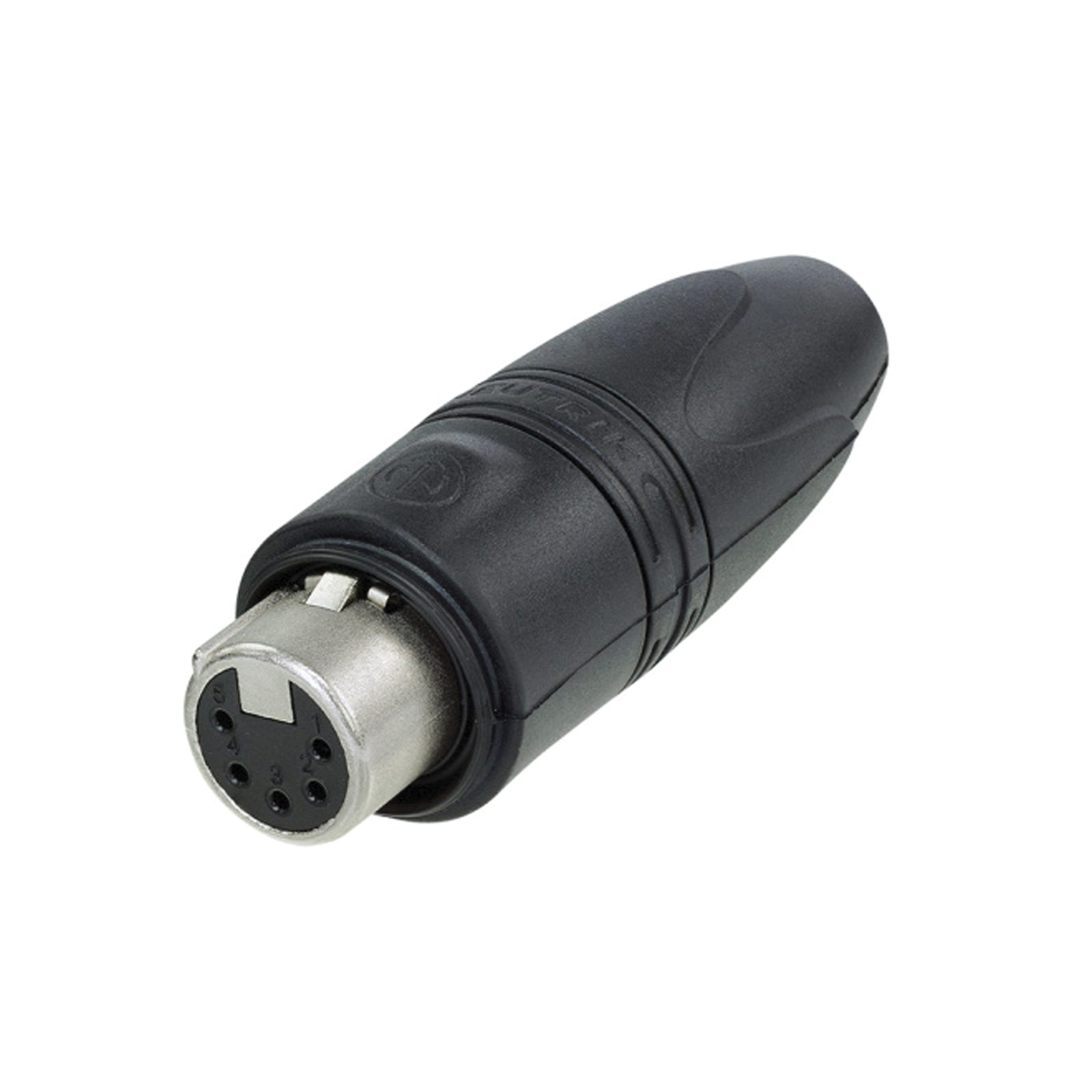 Connettore XLR 5 poli femmina IP65, alloggiamento metallo argento - Neutrik NC5FXXHDD