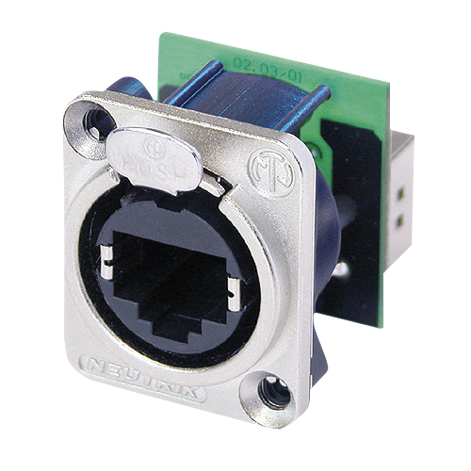 Connettore passante etherCON D-size flangia metallica argento - Neutrik NE8FDP