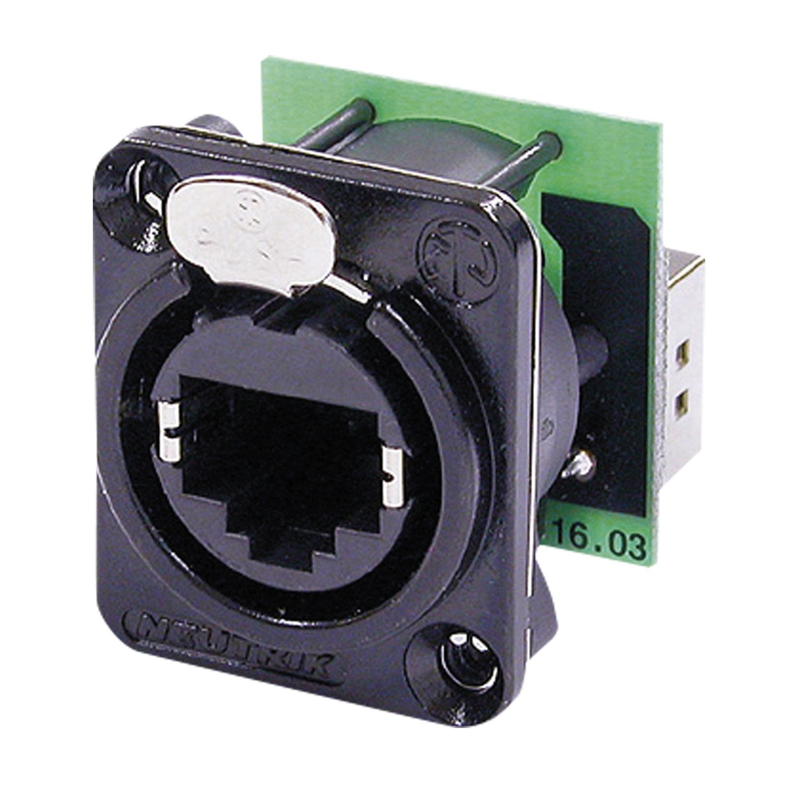Connettore passante etherCON D-size flangia metallica nero - Neutrik NE8FDPB