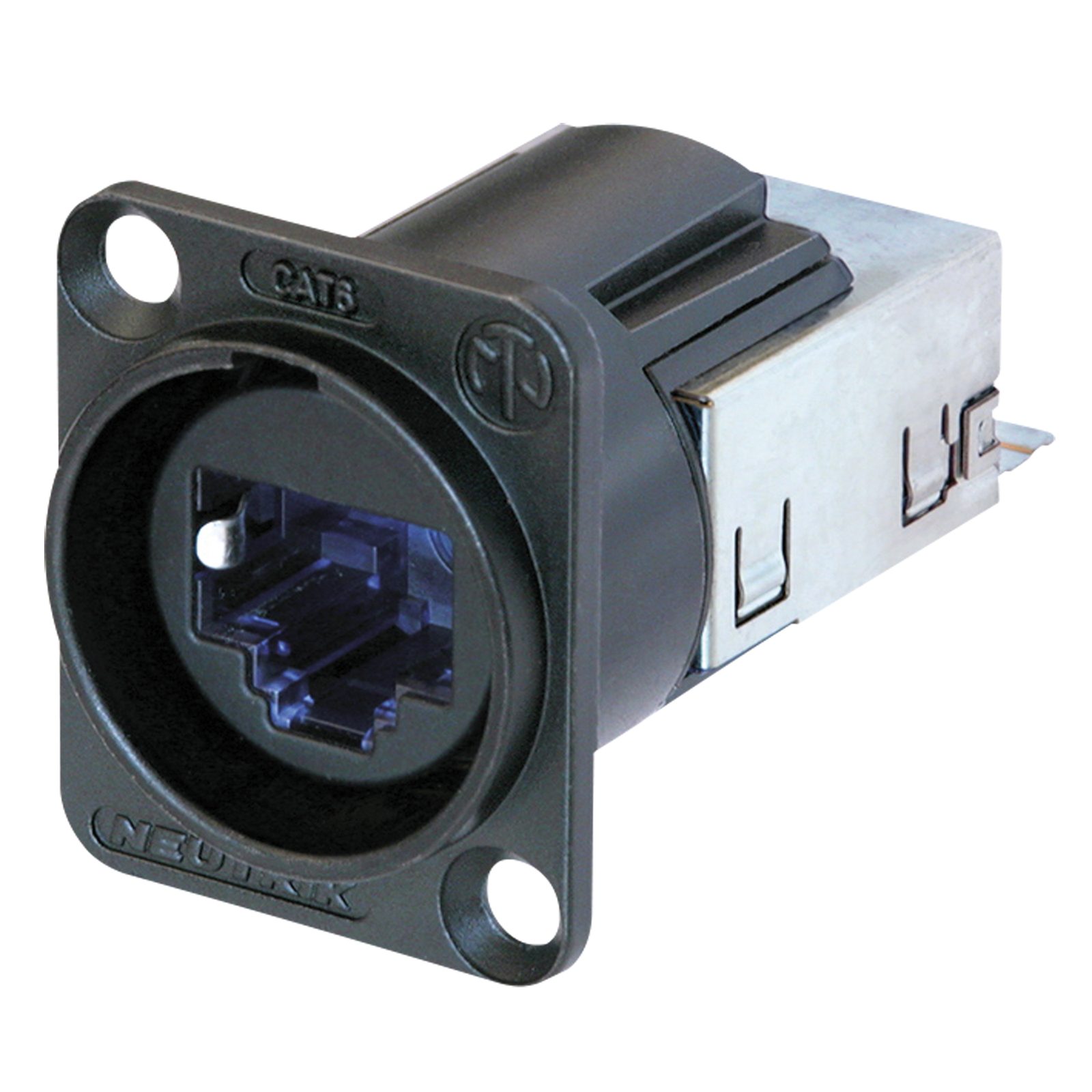 Connettore pannello etherCON Cat6 D-size nero cromo - Neutrik NE8FDYC6B