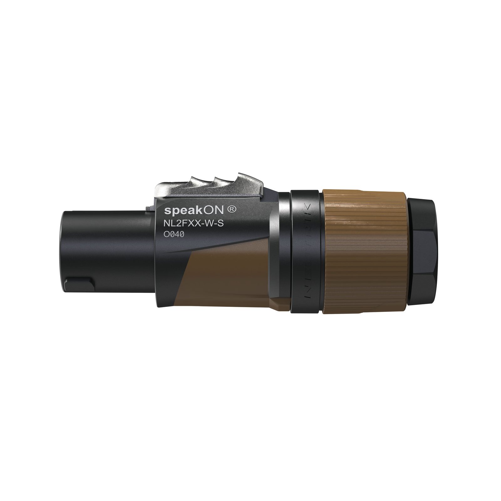 Connettore cavo speakON 2P twist lock - S nero/marrone per cavi piccoli - Neutrik NL2FXXWS