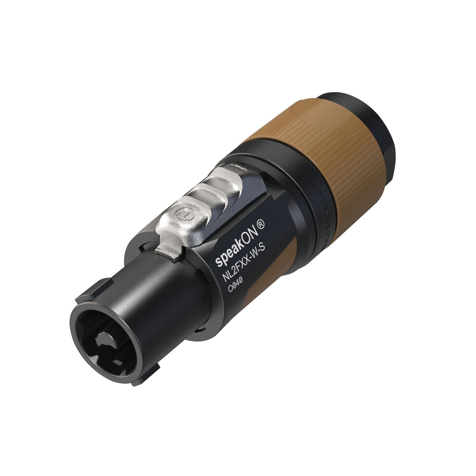 Connettore cavo speakON 2P twist lock - S nero/marrone per cavi piccoli - Neutrik NL2FXXWS